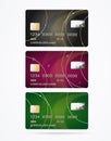 Vip Credit Plastic Cards Set. Vector