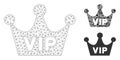 VIP Crown Vector Mesh 2D Model and Triangle Mosaic Icon