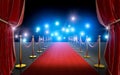 VIP entrance with red carpet and curtains Royalty Free Stock Photo