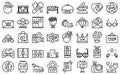 Vip event icons set outline vector. Member club