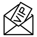 Vip event mail letter icon outline vector. Cinema star