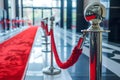 VIP event with red carpet and rope barrier for exclusive entrance. Concept VIP Event, Red Carpet, Royalty Free Stock Photo