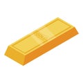 Vip gold bar icon, isometric style