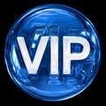 VIP icon blue. Royalty Free Stock Photo