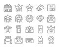 VIP icon. Very Important Person line icons set. Vector illustration. Editable stroke.