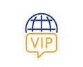 Vip internet line icon. Very important person wifi access sign. Vector