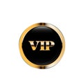 3D Vip invitation button , border and text on black vector illustration. Royalty Free Stock Photo