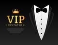 Vip Invitation event Bow Tie background. Gentleman business vip card invitation elegant template Royalty Free Stock Photo