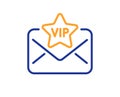 Vip letter line icon. Mail for very important person sign. Vector Royalty Free Stock Photo