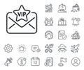 Vip letter line icon. Mail for very important person sign. Salaryman, gender equality and alert bell. Vector Royalty Free Stock Photo