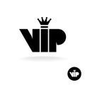 VIP letters abbreviation simple black silhouette icon