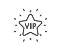 Vip line icon. Very important person star sign. Vector