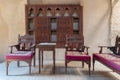VIP Lounge at Ottoman era historic House of Egyptian Architecture, Darb El Labbana district, Cairo, Egypt Royalty Free Stock Photo