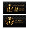 Vip luxury invitation event. Vintage leather exclusive invitation card design gold membership