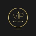 Vip member golden laurel wreath label Royalty Free Stock Photo