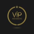 Vip member golden laurel wreath vector label Royalty Free Stock Photo