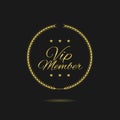 Vip member golden laurel wreath vector label Royalty Free Stock Photo