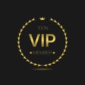 Vip member golden laurel wreath vector label Royalty Free Stock Photo