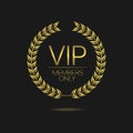 Vip member golden laurel wreath vector label Royalty Free Stock Photo