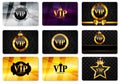 VIP Members Card Set Vector Illustration