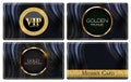 VIP Members Luxury Golden Glitter Card Collection Set Vector Illustration Royalty Free Stock Photo