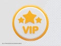 Vip membership icon vector illustration element 3d rendering transparent eps Royalty Free Stock Photo