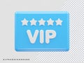 Vip membership icon vector illustration element 3d rendering transparent eps Royalty Free Stock Photo