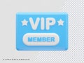 Vip membership icon vector illustration element 3d rendering transparent eps Royalty Free Stock Photo