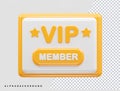 Vip membership icon vector illustration element 3d rendering transparent eps Royalty Free Stock Photo