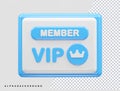 Vip membership icon vector illustration element 3d rendering transparent eps Royalty Free Stock Photo