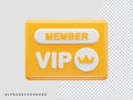 Vip membership icon vector illustration element 3d rendering transparent eps Royalty Free Stock Photo
