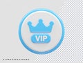 Vip membership icon vector illustration element 3d rendering transparent eps Royalty Free Stock Photo
