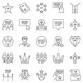 VIP outline icons set. Vector Very Important Person symbols