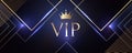VIP party invitation with golden crown and flashes of light. Radiance and light on a dark background. Premium banner for