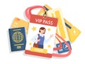 Vip pass for girl vector concept Royalty Free Stock Photo