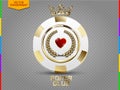 VIP poker luxury white and golden chip vector transparency in additional format only