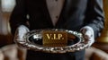 The VIP Silver Tray.AI generated image Royalty Free Stock Photo