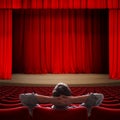 VIP sitting in movie theater 3d illustration Royalty Free Stock Photo