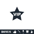 Vip star icon flat