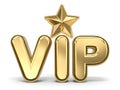VIP text with golden star 3D Royalty Free Stock Photo