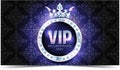 VIP card. Silver background. Premium quality. Crown