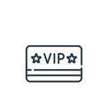 vip vector icon isolated on white background. Outline, thin line vip icon for website design and mobile, app development. Thin Royalty Free Stock Photo