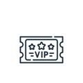 vip vector icon isolated on white background. Outline, thin line vip icon for website design and mobile, app development. Thin Royalty Free Stock Photo
