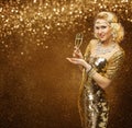 Vip Woman with Champagne Glass Celebrating Holiday Party Royalty Free Stock Photo