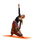 Viparita virabhadrasana , a position in Yoga, is also called Reverse Warrior Royalty Free Stock Photo