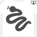 Viper snake, python solid icon, tattoo artwork concept. Vector graphics. Animal sign and editable stroke, glyph style Royalty Free Stock Photo
