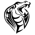 The viper snake silhouette muzzle is drawn in black on a white background with lines of different widths. Logo head animal cobra