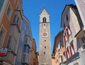 Vipiteno, Bolzano, Trentino Alto Adige. The pedestrian street of the village with the traditional Tyrolean houses Royalty Free Stock Photo