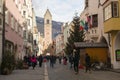 VIPITENO, ITALY - DECEMBER 30, 2022: View of the colorful town of Vipiteno on a winter day, Trentino Alto Adige