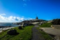 Vippefyret, old lighthouse, at Verdens Ende in Tjome in southern Norway Royalty Free Stock Photo